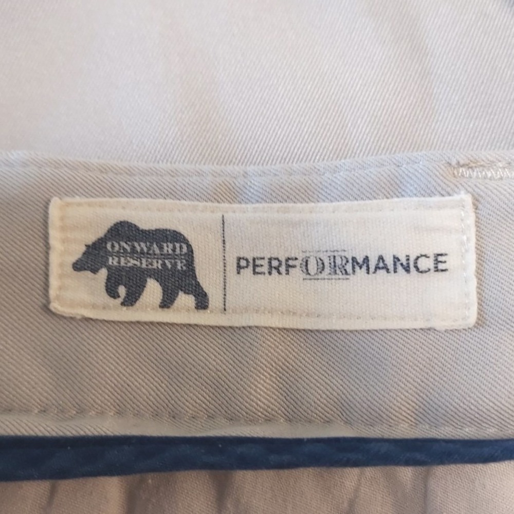 Onward Reserve Performance Shorts Mens 38 Gray Embroidered Bear Logo Golf Preppy - Picture 8 of 11